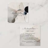 Abstrakte erdfarbene Formen Lebenscoach Squash Quadratische Visitenkarte (Vorne/Hinten)