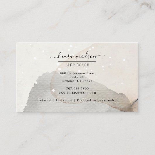 Abstrakte erdfarbene Formen Lebenslauf Visitenkarte (Rückseite)