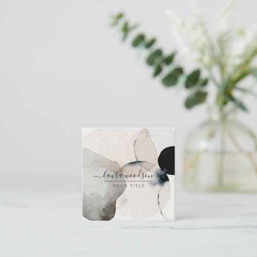 Abstrakte erdfarbene Formen Quadratische Visitenkarte (Stehend Vorderseite)