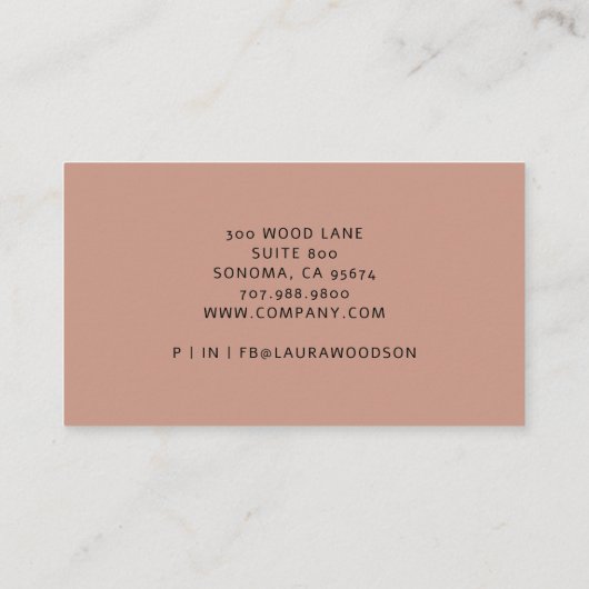 Abstrakte erdfarbene Formen Visitenkarte (Rückseite)