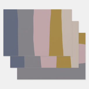 Abstrakte Erdstreifen Moderne ästhetische Soft Geschenkpapier Set