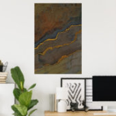 Abstrakte Erdtöne-Geode-Marmor Poster (Heimbüro)