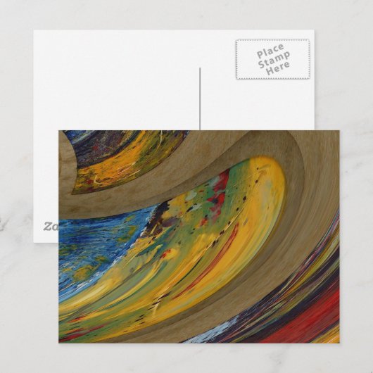 Abstrakte Erdtöne Postkarte (Vorne/Hinten)