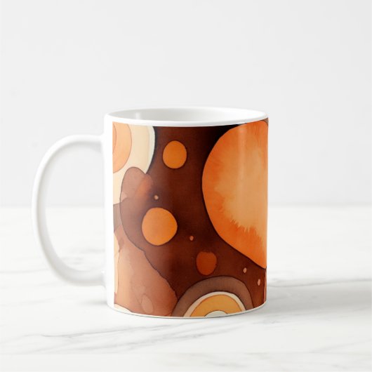 Abstrakte Erdtöne-Wasserfarbe Kaffeetasse (Links)