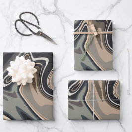 Abstrakte Erdwellen mit neutralen Farbtönen Geschenkpapier Set