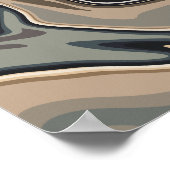 Abstrakte Erdwellen mit neutralen Farbtönen Poster (Ecke)