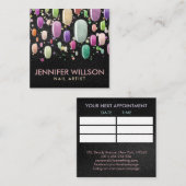 Abstrakte Ernennung durch den bunten Nagel Quadratische Visitenkarte (Vorne/Hinten)