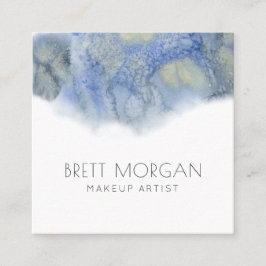 Abstrakte Ethereal Blue Makeup Artist Business Car Quadratische Visitenkarte