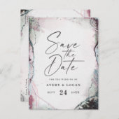 Abstrakte Ethereal Lavender Wedding speichern das Ankündigungspostkarte (Vorne/Hinten)