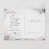 Abstrakte Ethereal Lavender Wedding speichern das Ankündigungspostkarte (Rückseite)