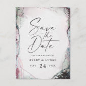Abstrakte Ethereal Lavender Wedding speichern das Ankündigungspostkarte (Vorderseite)