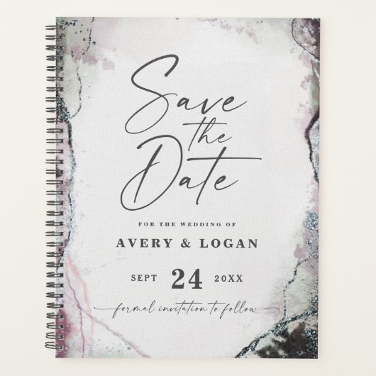 Abstrakte Ethereal Mauve Lilac Lila Hochzeitspläne Planer (Vorderseite)