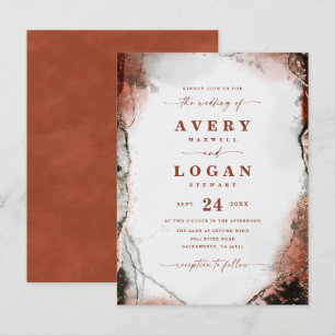 Abstrakte Ethereal-Rost & Jäger-Hochzeitseinladung Ankündigungspostkarte