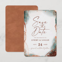 Abstrakte Ethereal Wasserfarbe Terra Cotta Wedding