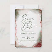 Abstrakte Ethereal Watercolor Terra Rosa Wedding Save The Date (Vorderseite)