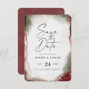 Abstrakte Ethereal Watercolor Terra Rosa Wedding Save The Date