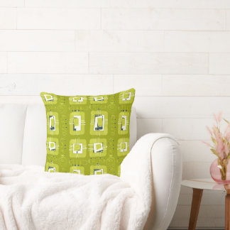 Abstrakte Ethnic Matrix - Kiwi Green Kissen