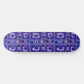 Abstrakte Ethnic Matrix - Mauve Blue Olive Skateboard (Horizontal)