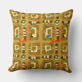 Abstrakte Ethnic Matrix - Olivenoel Aquamarin Terr Kissen