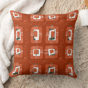 Abstrakte Ethnic Matrix - Terracotta Green Hint Kissen