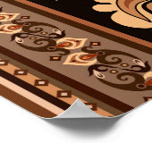 Abstrakte ethnische Stripie Zierarbeit Vintage Hin Poster (Ecke)