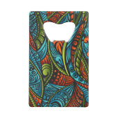 Abstrakte ethnische Tapete Kreditkartenflaschenöffner (Rückseite)