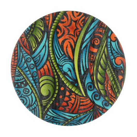 Abstrakte ethnische Tapete Schneidebrett (Vorderseite)