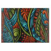 Abstrakte ethnische Tapete Schneidebrett (Vorderseite)