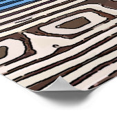 Abstrakte Eule, blaue Linien Poster (Ecke)