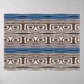 Abstrakte Eule, blaue Linien Poster (Vorne)