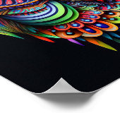 Abstrakte Eule in lebhaften Farben Poster (Ecke)