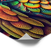 Abstrakte Eule in lebhaften Farben Poster (Ecke)