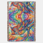 Abstrakte Eule Regenbogen Wasserfarbe Decken (Vorderseite Vertikal)