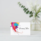 Abstrakte Exotic Butterfly Ink Spritzer Visitenkarte (Stehend Vorderseite)