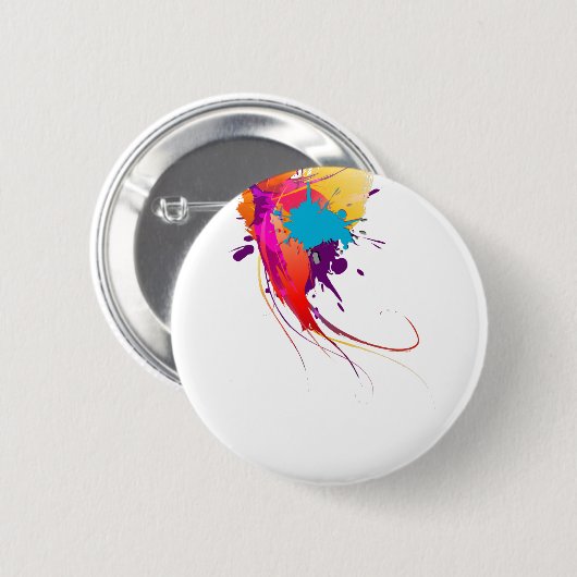 Abstrakte Exotic Butterfly Paint Spritzer Button (Vorne & Hinten)