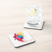 Abstrakte Exotic Butterfly Paint Spritzer Getränkeuntersetzer (Rechte Seite)