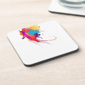 Abstrakte Exotic Butterfly Paint Spritzer Getränkeuntersetzer (Linke Seite)