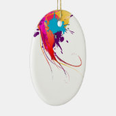 Abstrakte Exotic Butterfly Paint Spritzer Keramik Ornament (Rechts)
