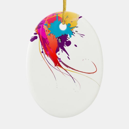 Abstrakte Exotic Butterfly Paint Spritzer Keramik Ornament (Vorne)