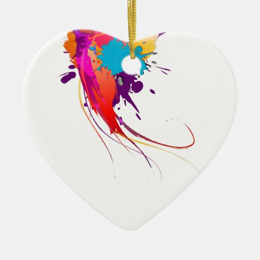 Abstrakte Exotic Butterfly Paint Spritzer Keramikornament (Vorne)