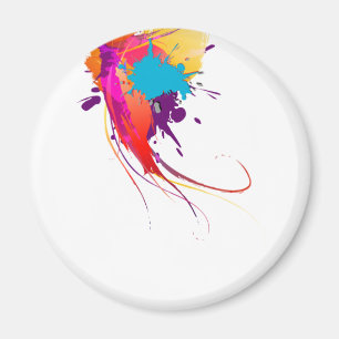 Abstrakte Exotic Butterfly Paint Spritzer Magnet