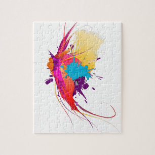 Abstrakte Exotic Butterfly Paint Spritzer Puzzle