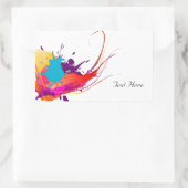 Abstrakte Exotic Butterfly Paint Spritzer Rechteckiger Aufkleber (Tasche)