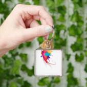 Abstrakte Exotic Butterfly Paint Spritzer Schlüsselanhänger (Hand)