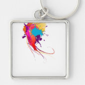 Abstrakte Exotic Butterfly Paint Spritzer Schlüsselanhänger (Vorne)