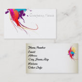 Abstrakte Exotic Butterfly Paint Spritzer Visitenkarte (Vorne/Hinten)