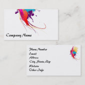 Abstrakte Exotic Butterfly Paint Spritzer Visitenkarte (Vorne/Hinten)