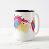 Abstrakte Exotic Butterfly Paint Spritzer Zweifarbige Tasse (VorderseiteRechts)