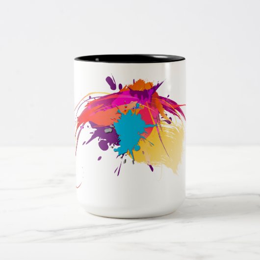 Abstrakte Exotic Butterfly Paint Spritzer Zweifarbige Tasse (Mittel)