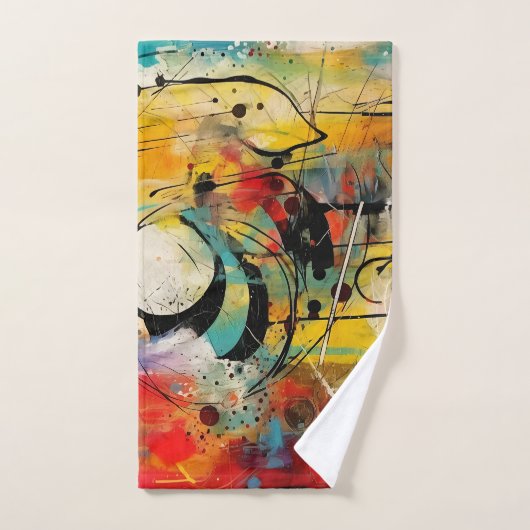Abstrakte Explosion lebendiger Farben und Dynamik Badhandtuch Set (Handtuch)